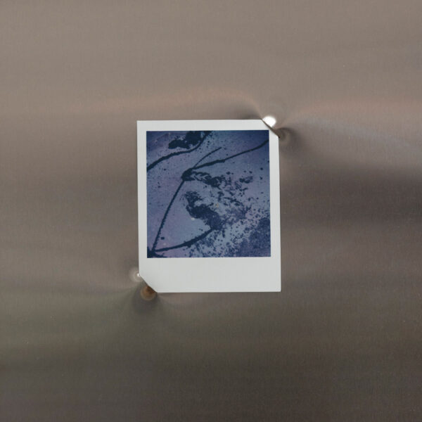 Polaroid embedded in stainless steel plaque