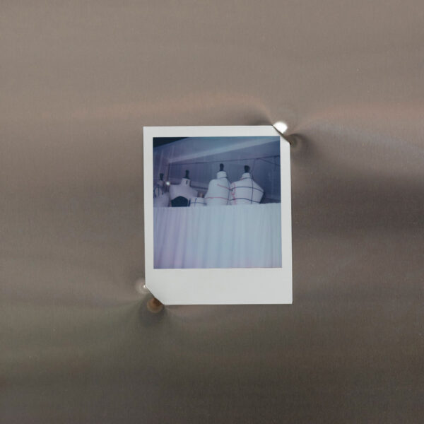 Polaroid embedded in stainless steel plaque